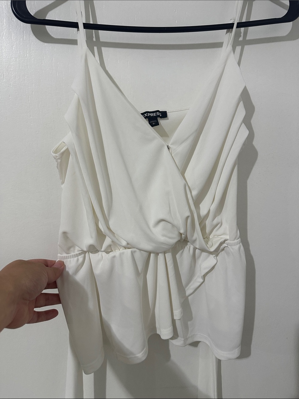 Express White Wrap Tie-Front Cami Top - Picture 3 of 5